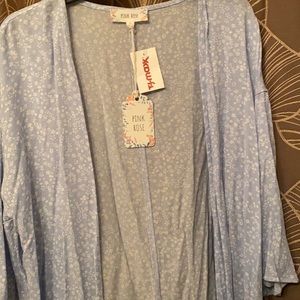 Pink Rose kimono top from TJ MAXX size L NWT🔥